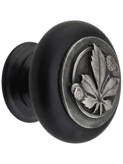 Horse Chestnut Wood Knob in Dk Walnut/Ant Pewter.